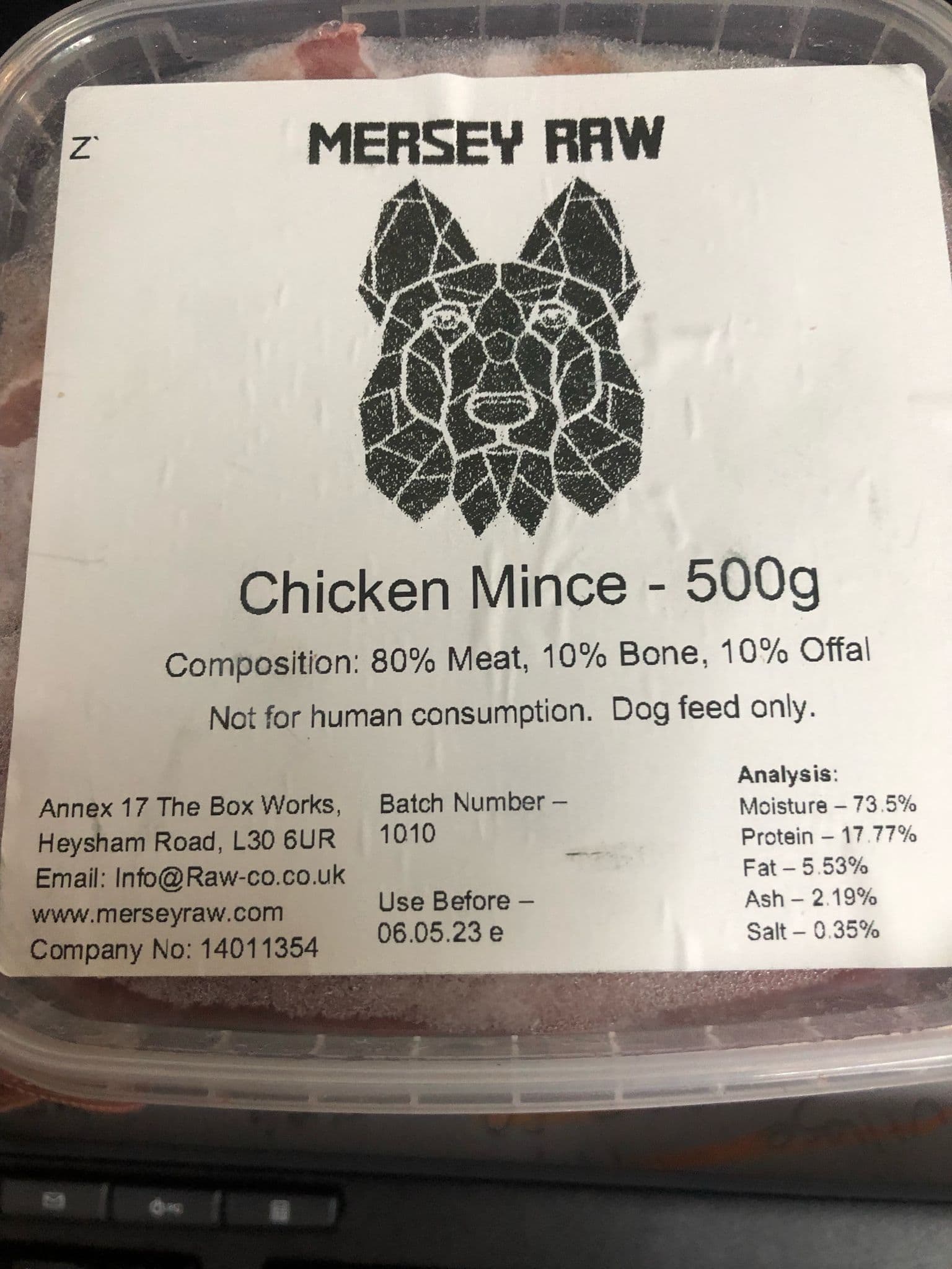 Mersey Raw chicken and apple mince 500gm – Raw Feeding Lancs Ltd